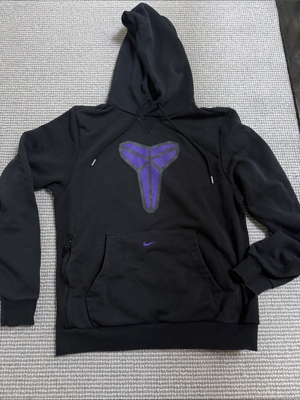 Nike Men’s Kobe Black Hoodie with Purple Logo Accent
